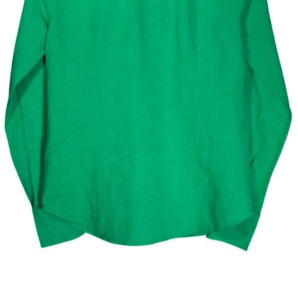 J. Crew Women's Shirt Button Up Green Linen Cotton Blouse Preppy Perfect Top 4 - Picture 7 of 8